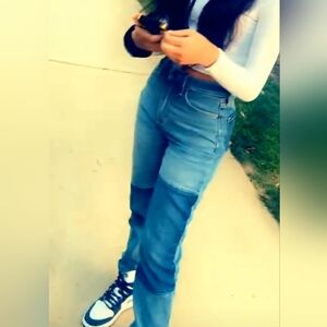 Hollister Blue Skinny Jeans with Distressed Fading